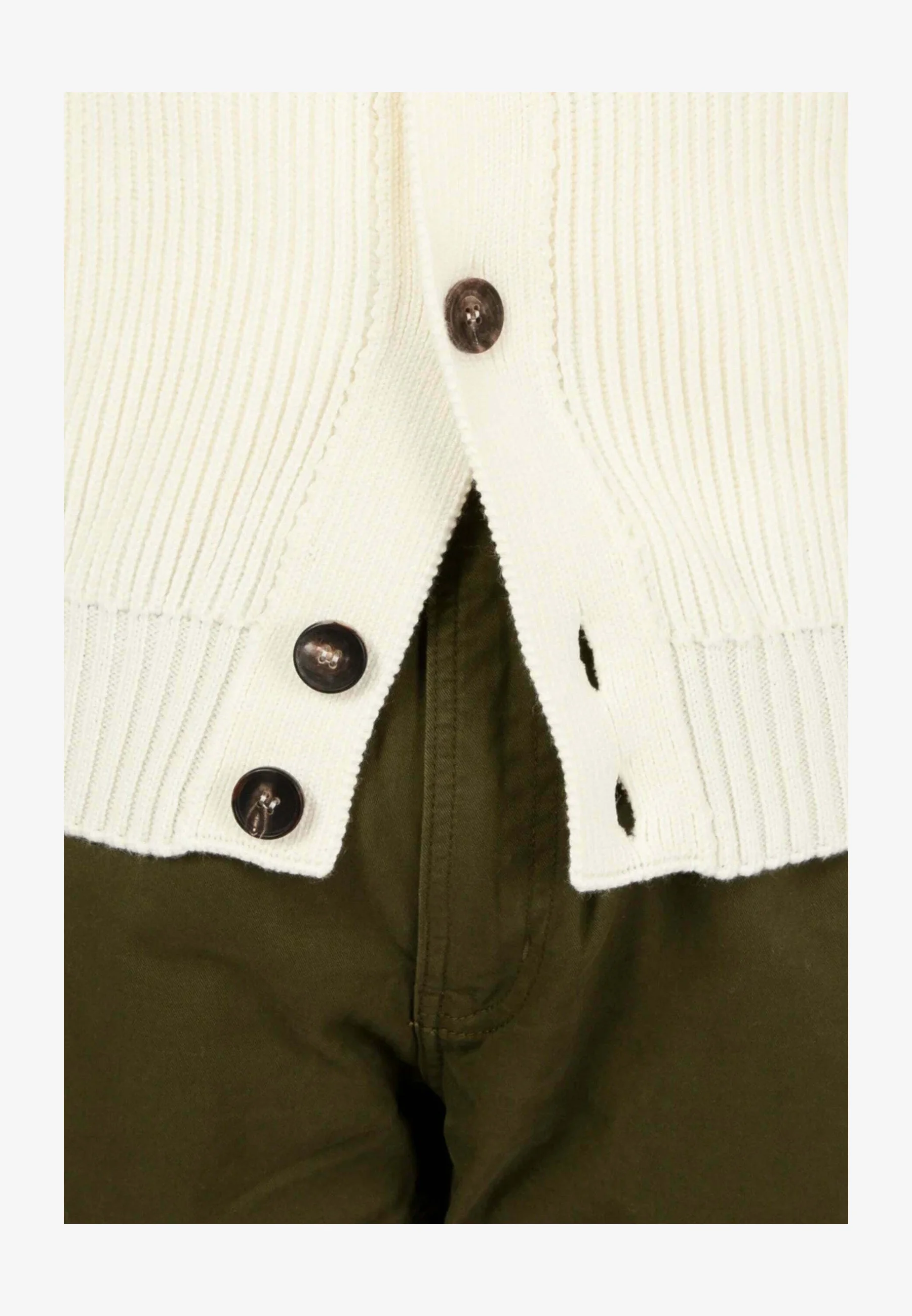 Ribbed Knit Merino Wool Cardigan
