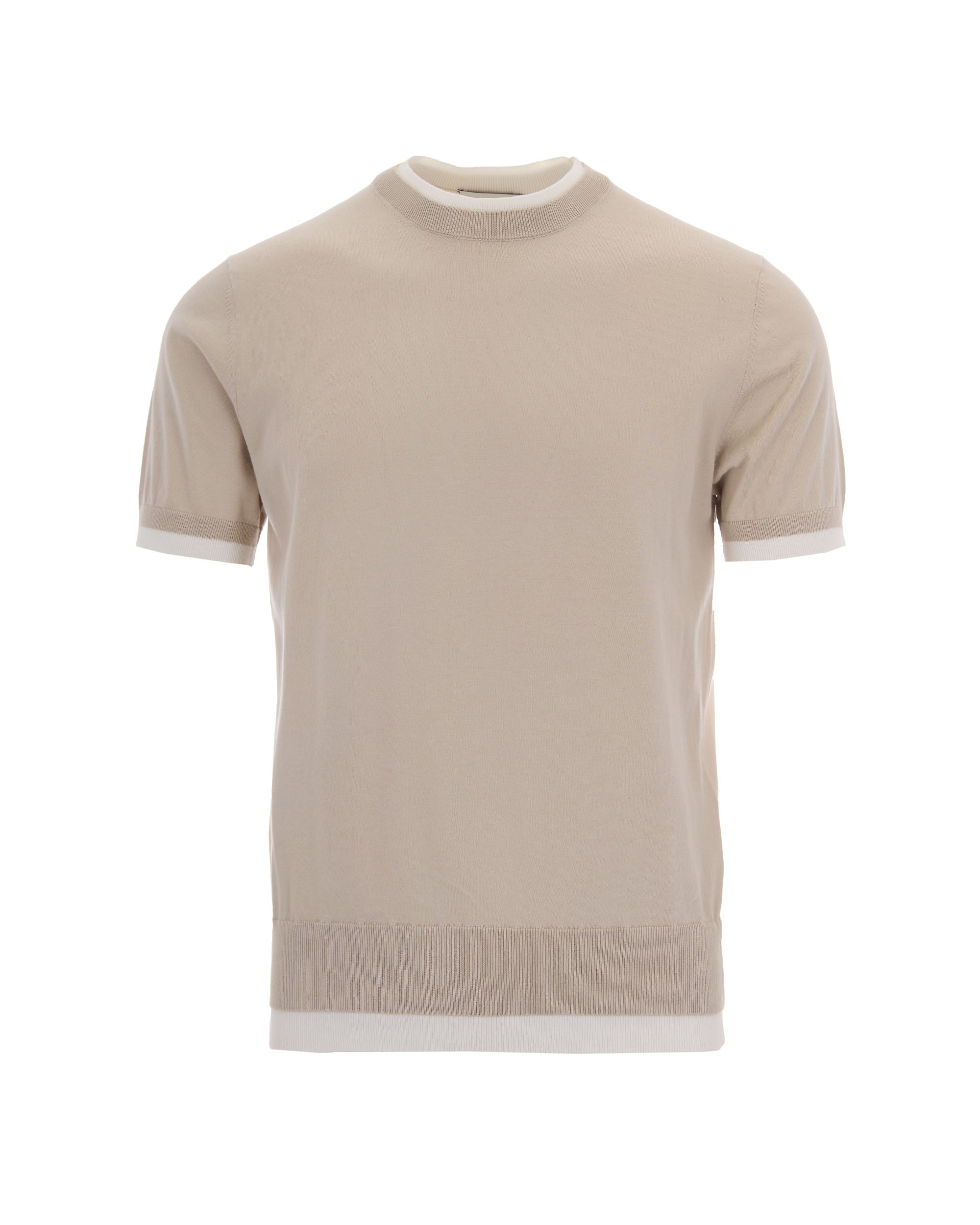Contrasting Knit T-Shirt