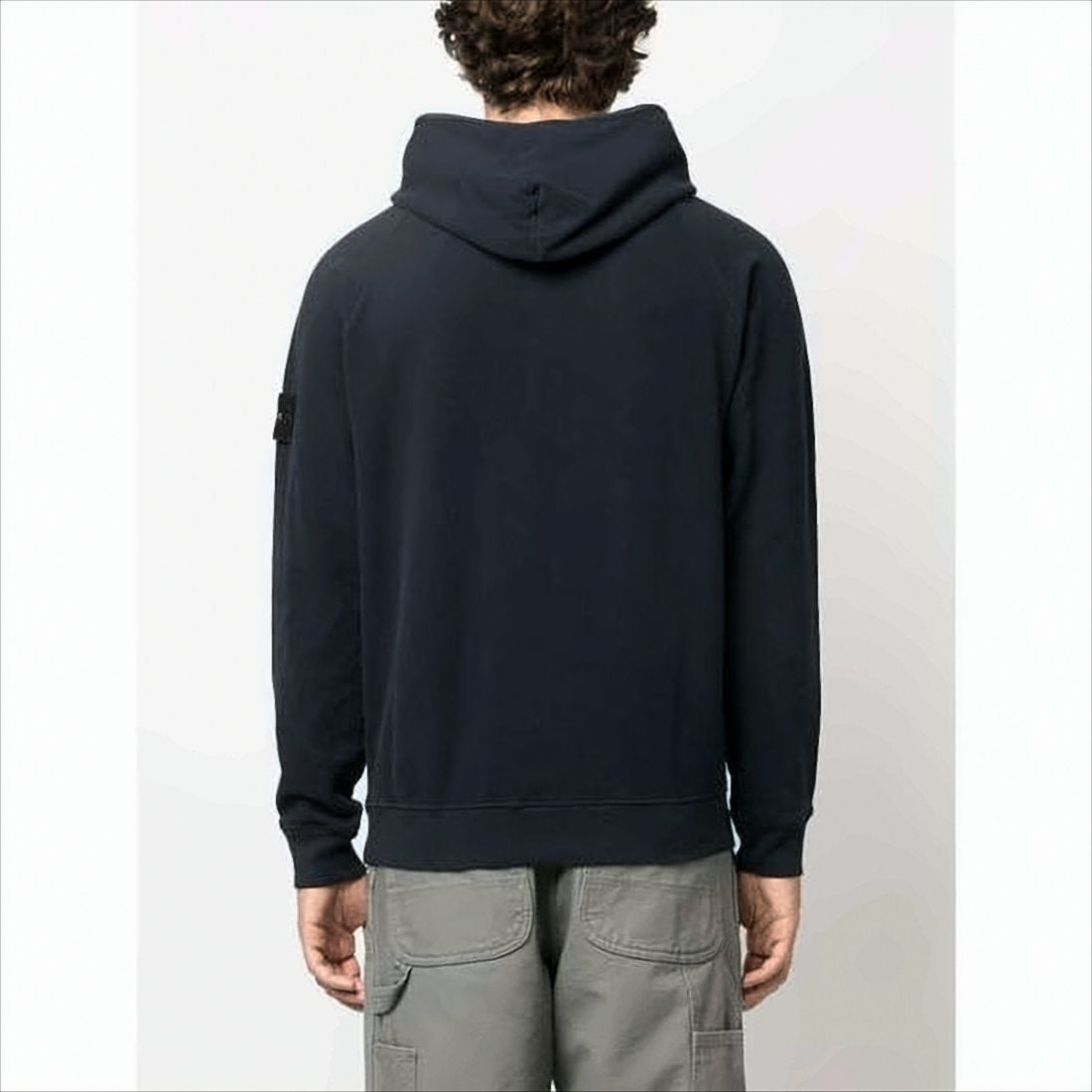 Relaxed Fit Black Hoodie with Logo Patch