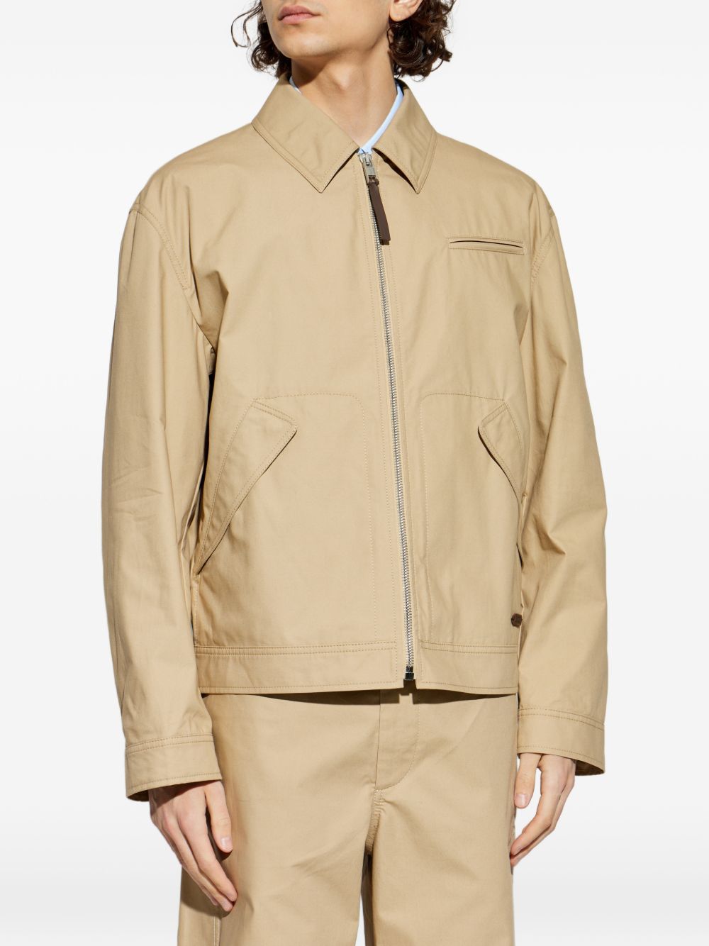 Beige Jacket with Dual Pockets