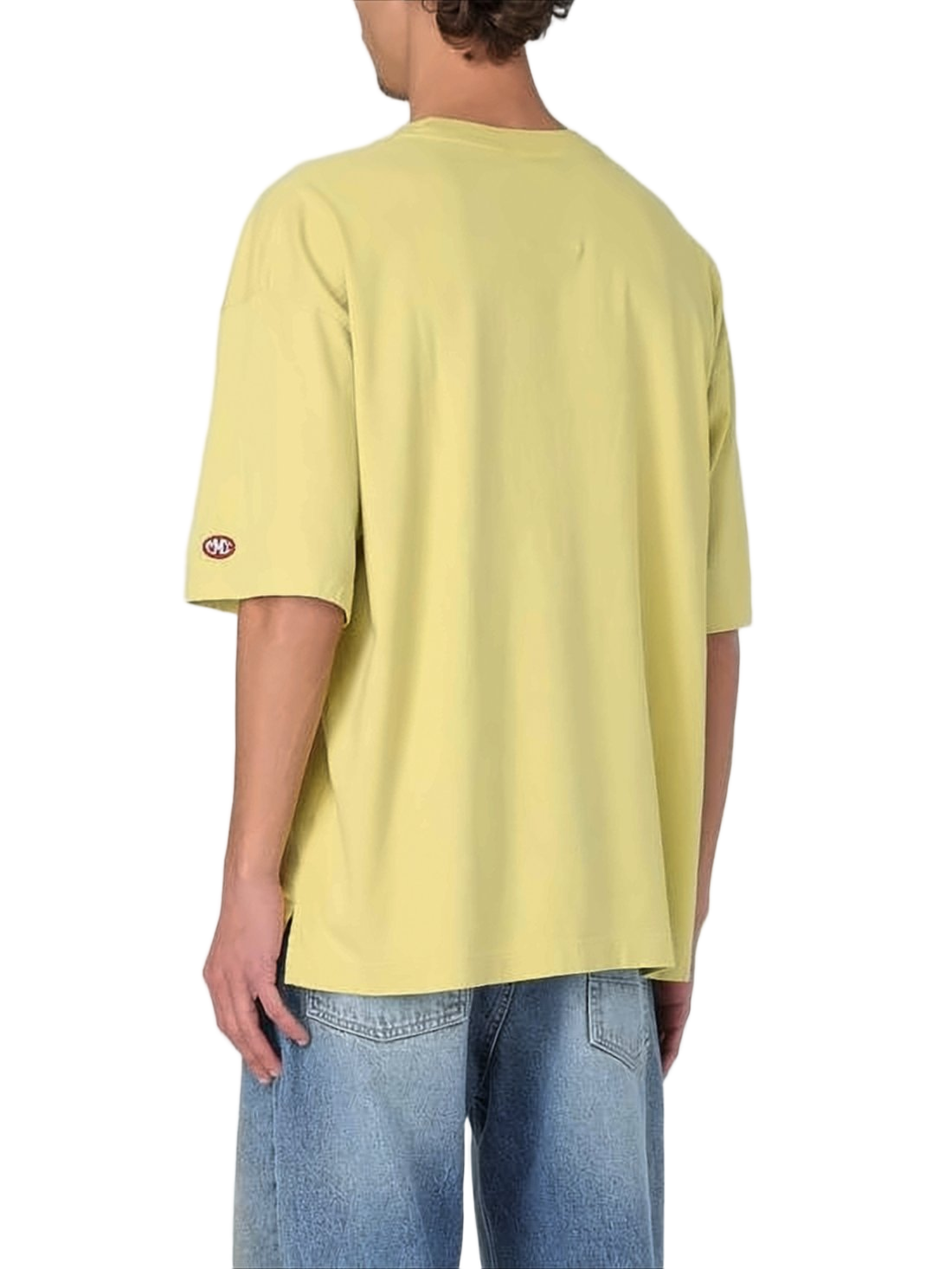 Loose-Fitting Cotton T-Shirt with Faded Smiley Graphic