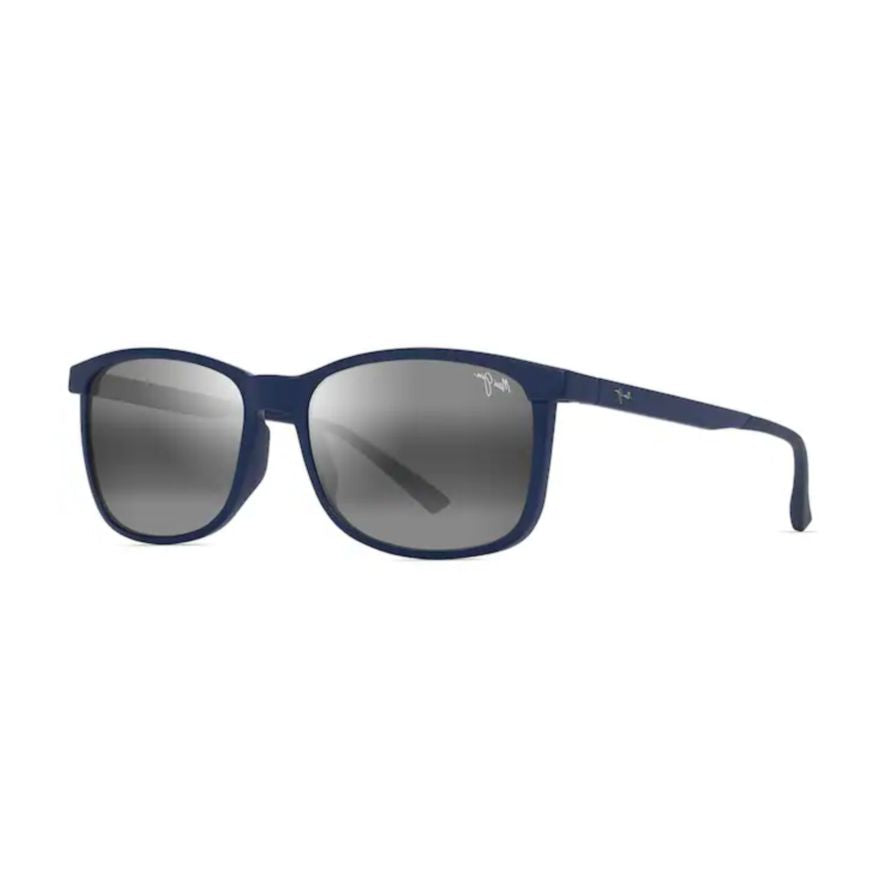 Hulili Matte Navy Rectangular Sunglasses with Gradient Grey Lenses