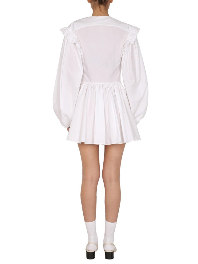 V-Neck Dress With Balloon Sleeves