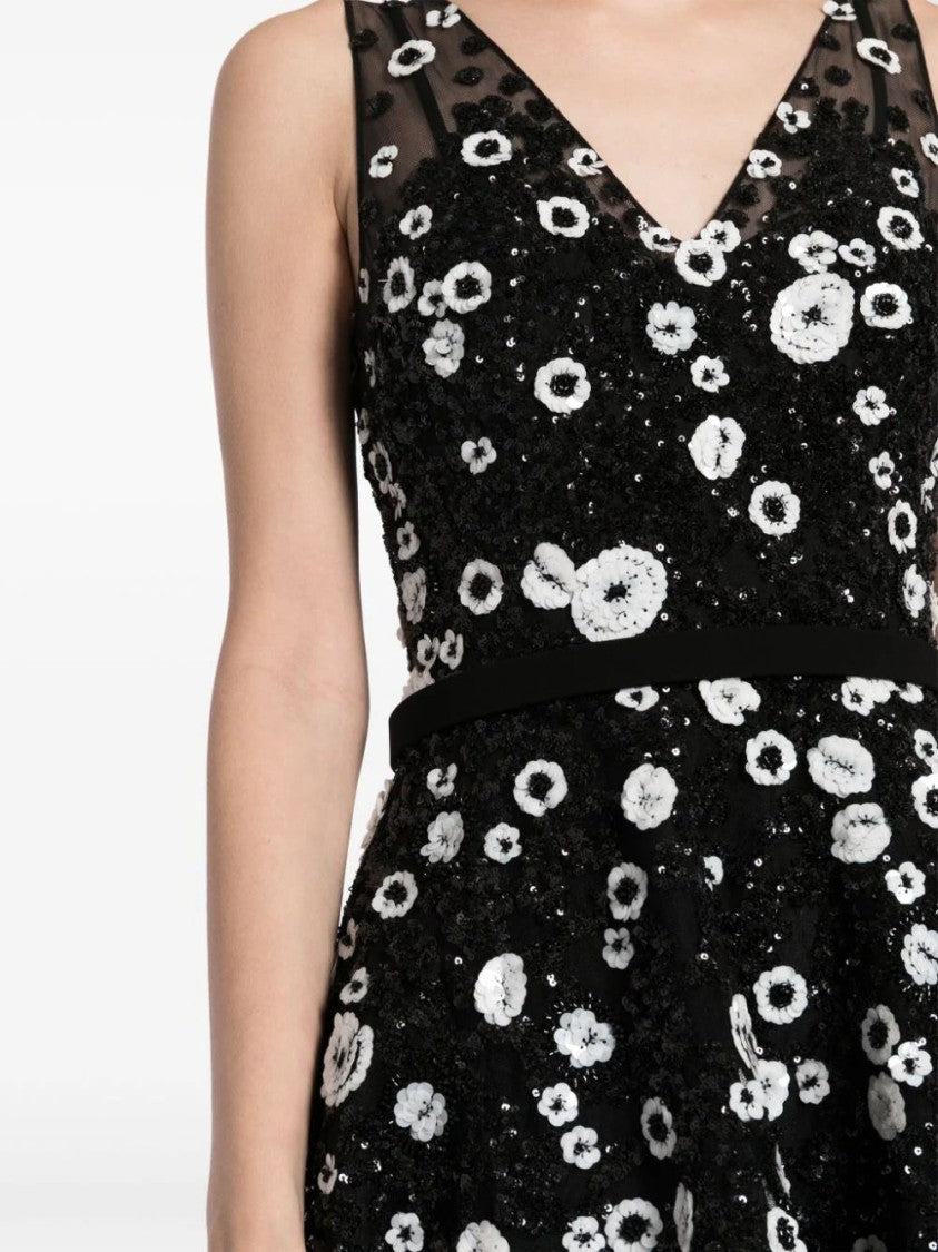 Tulle, Ankle Length Dress With Dotted Beading