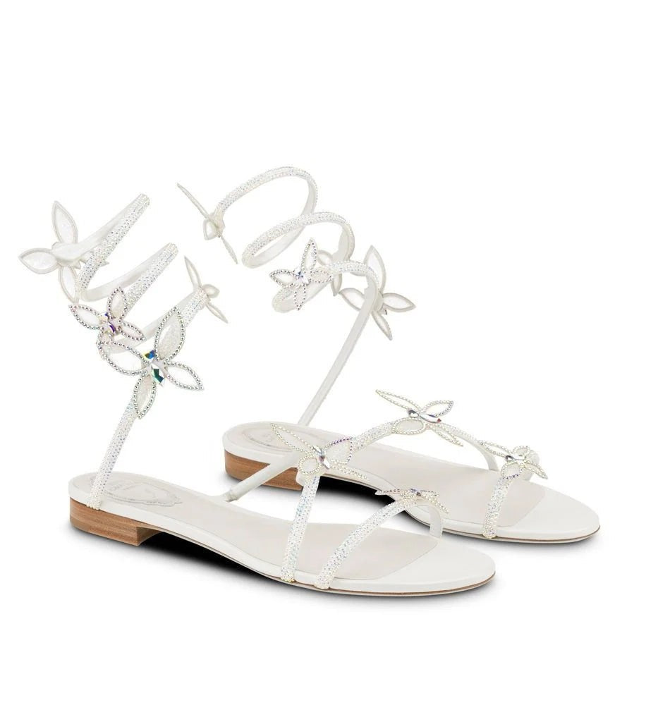 Butterfly Crystal Ivory Sandal