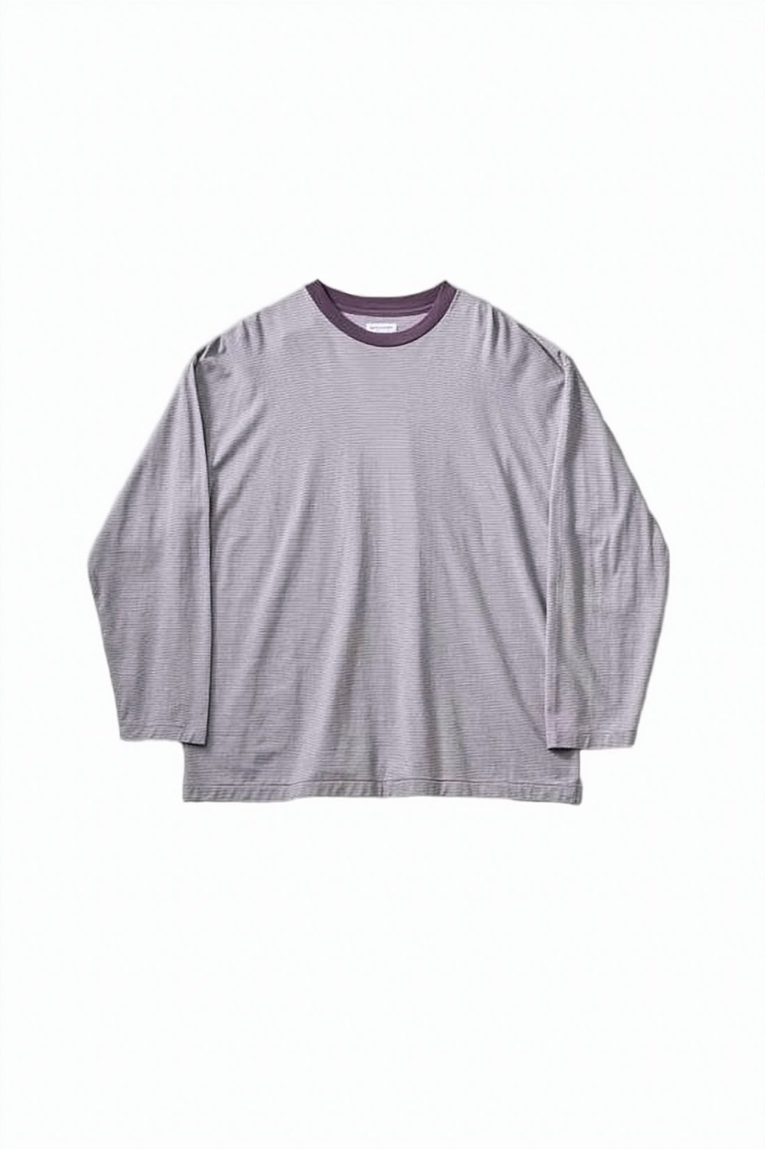 Relaxed Fit Long-Sleeve T-Shirt with Contrasting Ribbed Trim