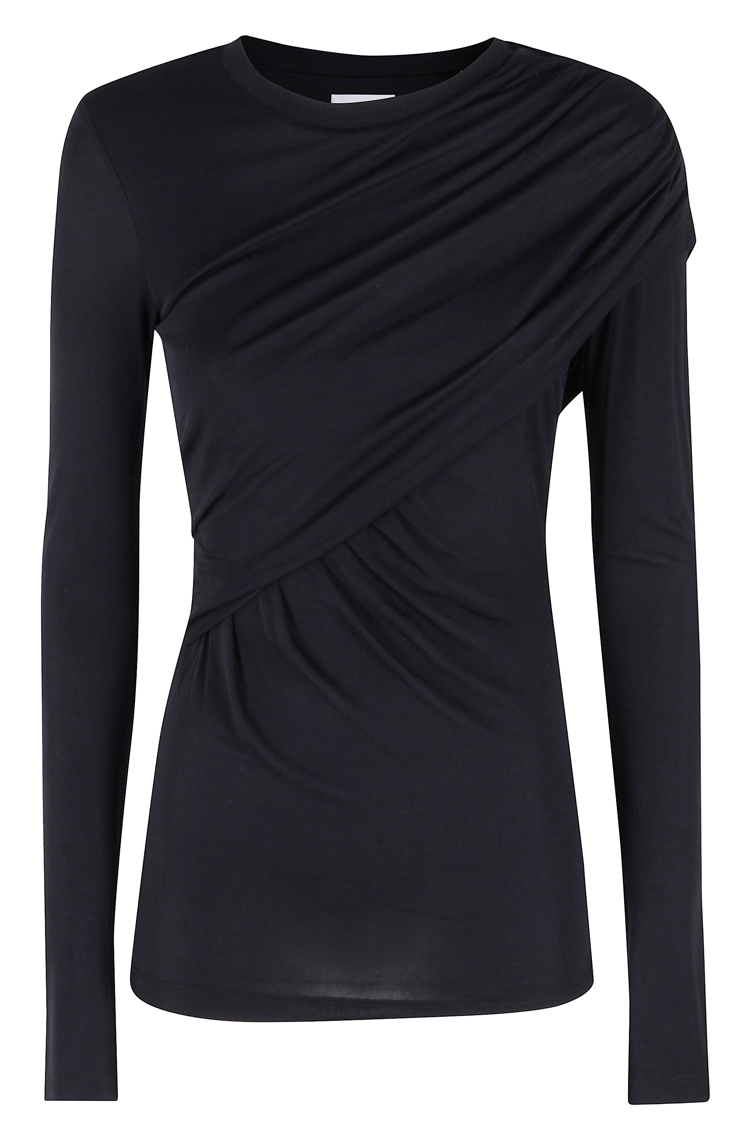 Draped Long-Sleeved Top With Fitted Silhouette