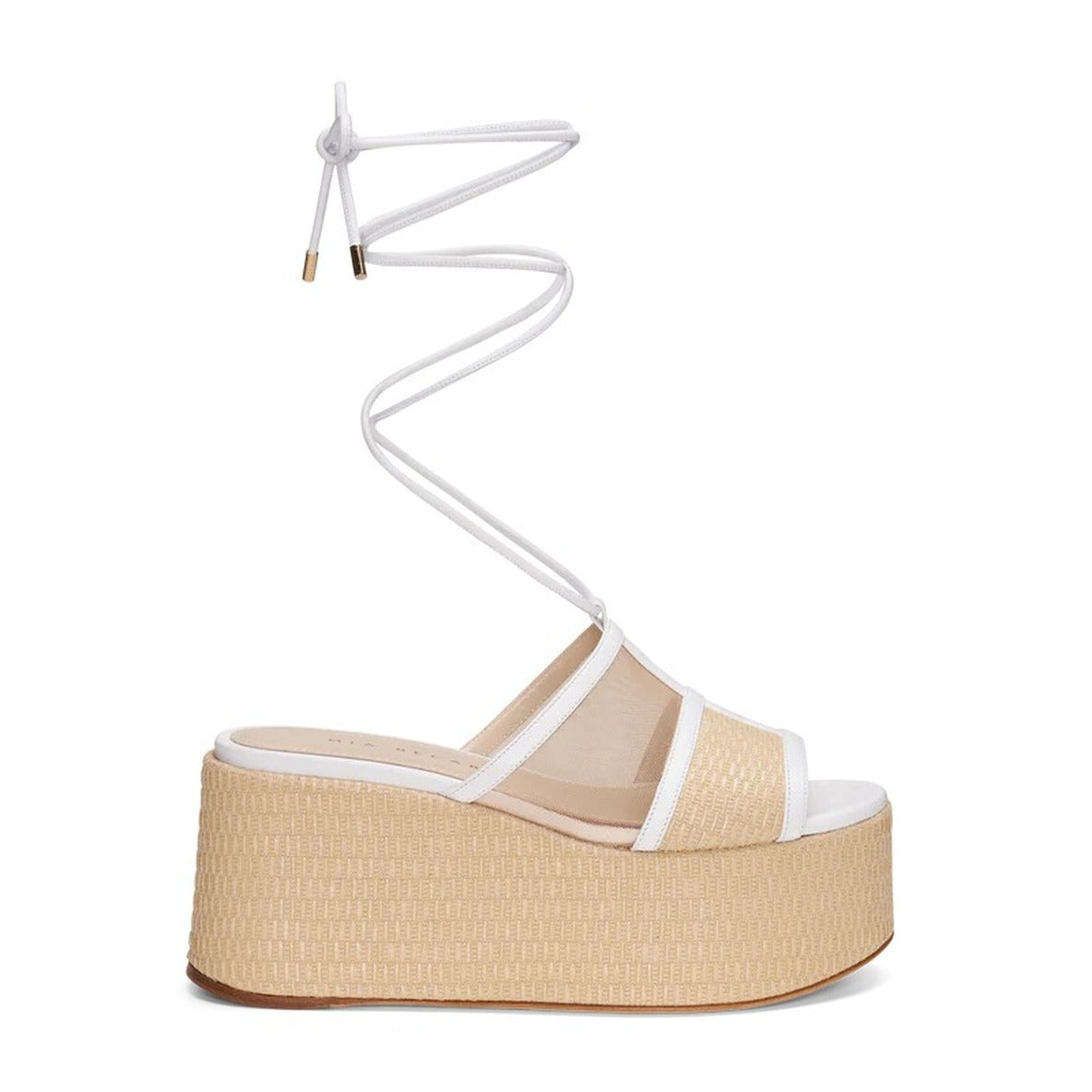 Heel Platform Sandals With Woven Base