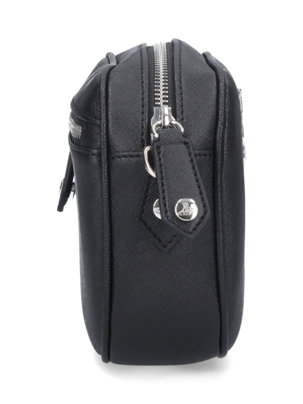 "Anna" Shoulder Bag In Black Cotton Blend