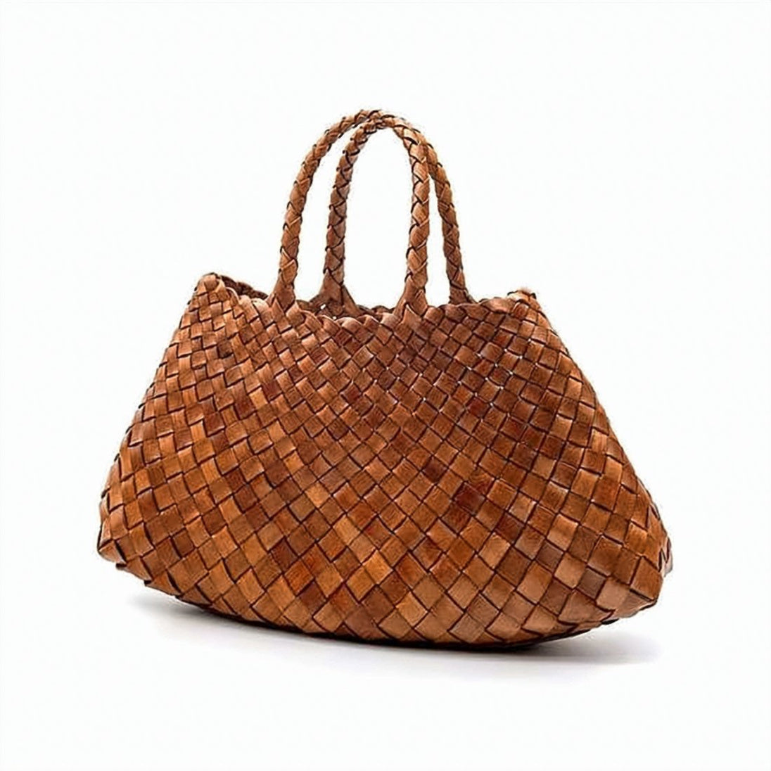 Woven Buffalo Leather Tote Bag