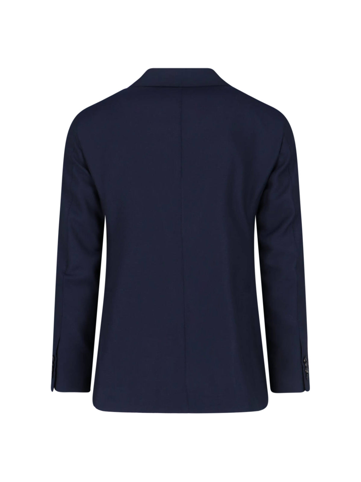 Single-Breasted Blazer In Blue Wool, Dark Shade