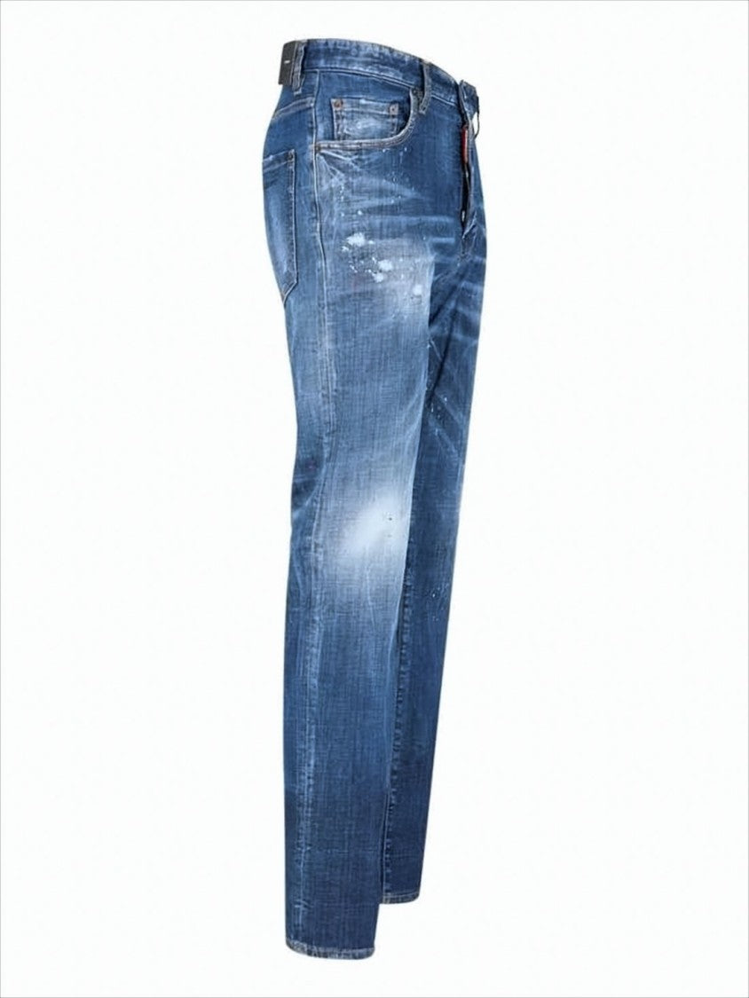 Distressed Blue Slim Fit Denim Pants