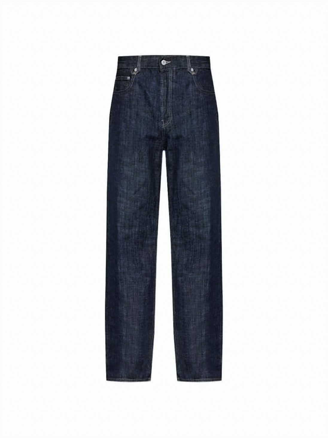 Straight-Leg Denim Jeans with Textured Cotton