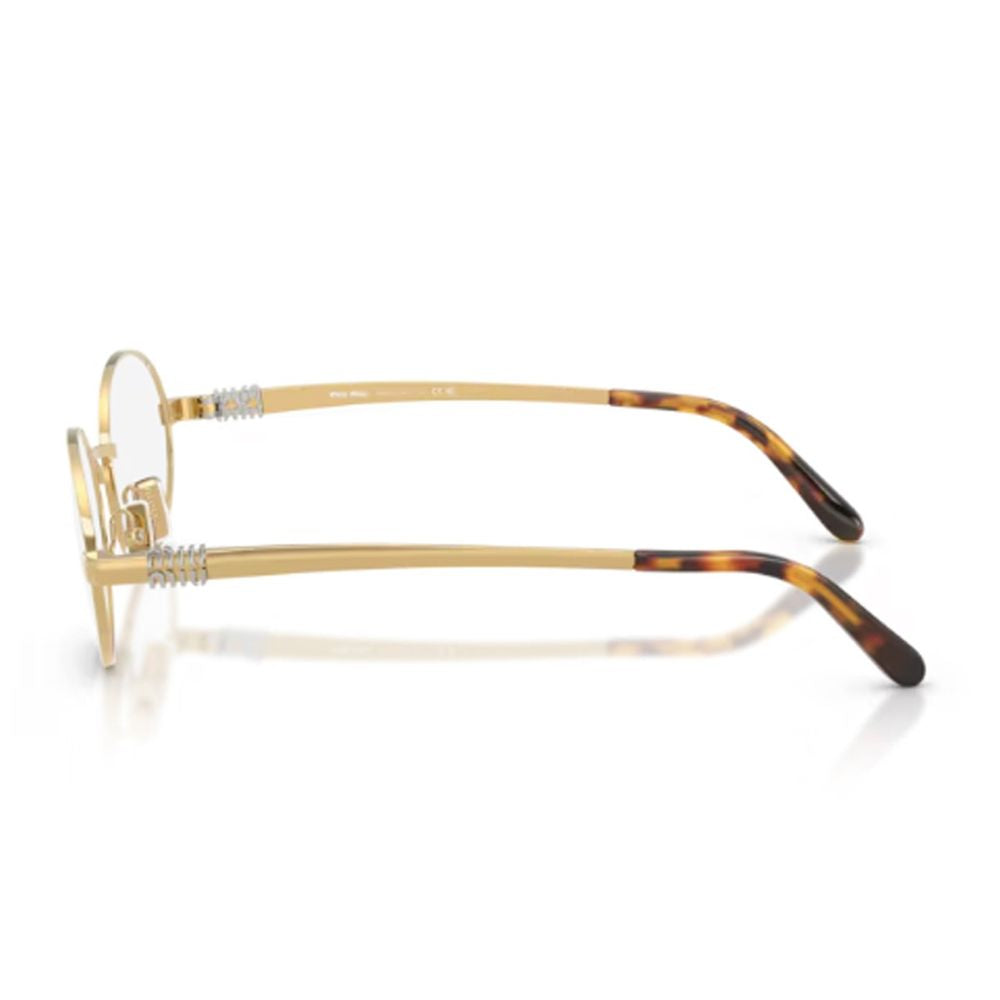 Ovale Gold-Toned Metal Sunglasses with Tortoiseshell Temple Tips