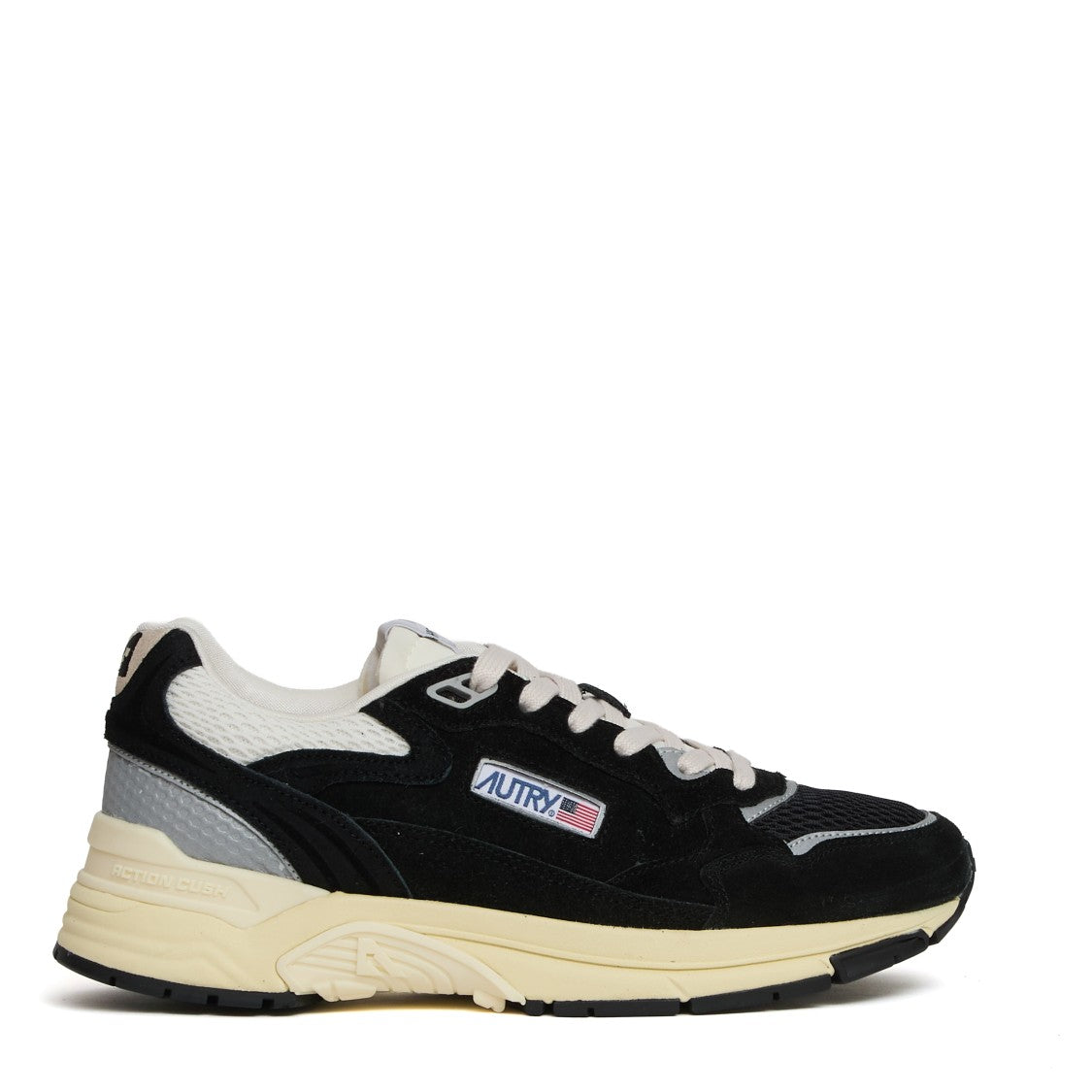 Sneakers Hyperway In Mesh E Suede Nero/Argento