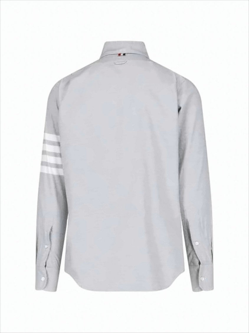 Classic Button-Down Long-Sleeve Shirt with Three-Stripe Detail
