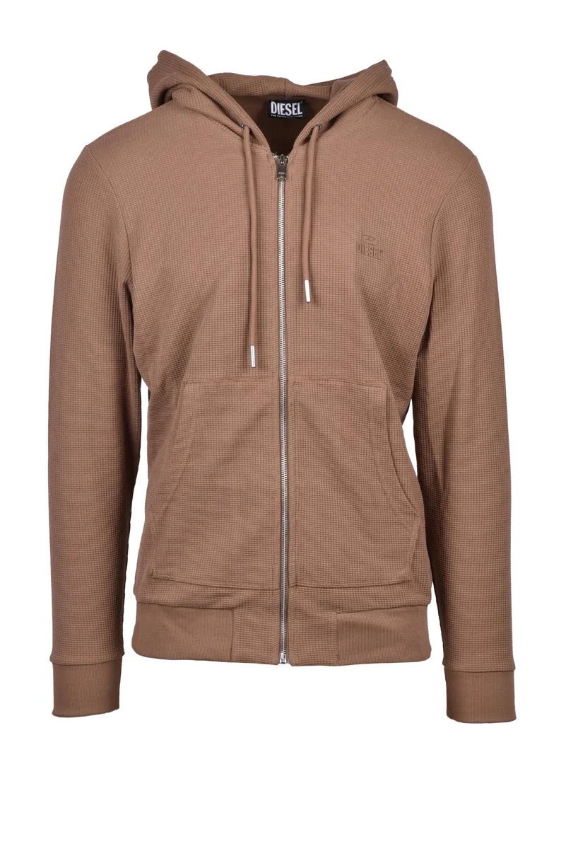 Zip Hoodie Sweatshirt - Brown