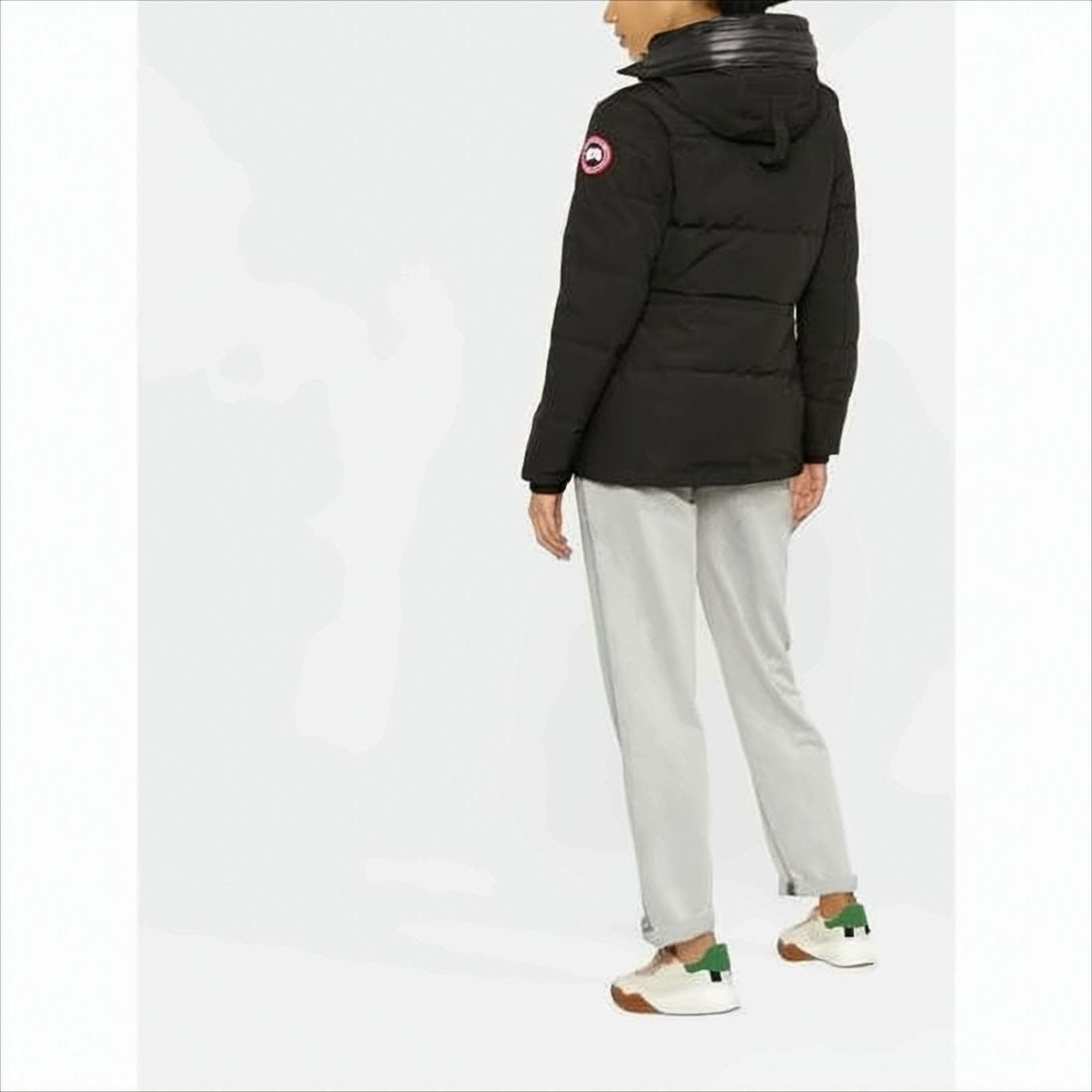 Quilted Black Down Jacket with Hood