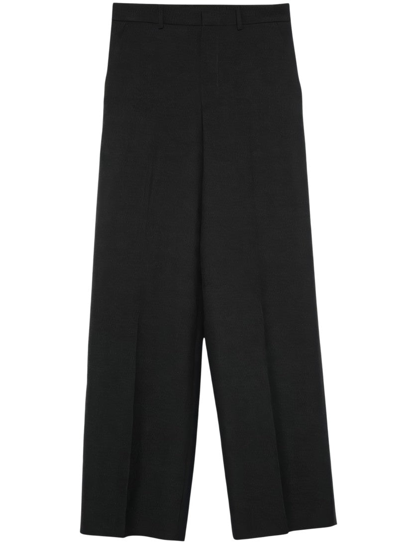 High-Waisted Tailored Suit Pants With Wide-Leg Silhouette