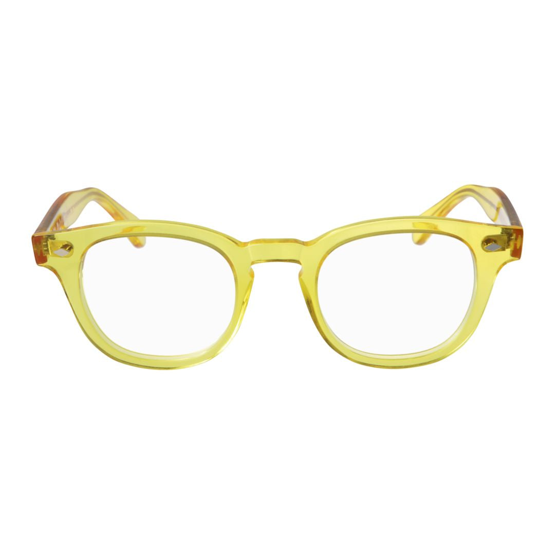 Woody Cal 49 Translucent Yellow Rounded Square Eyeglasses