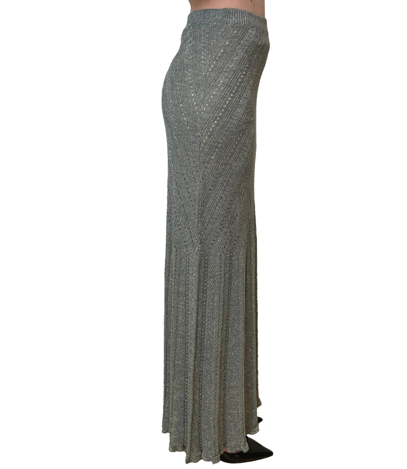 Chevron Knit Maxi Skirt with Fitted Waist