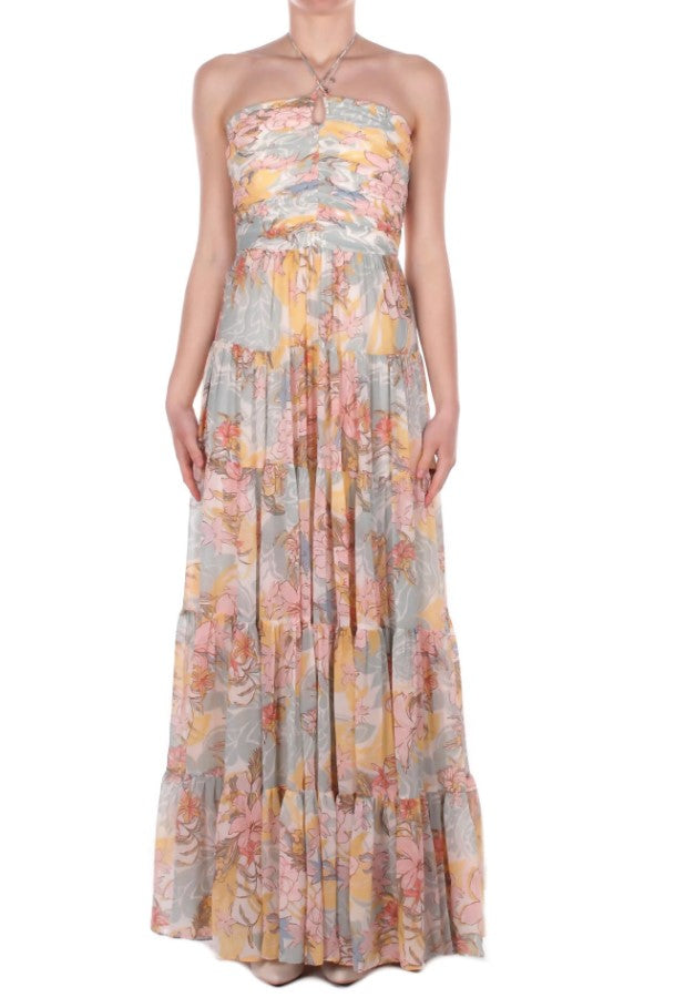 Fitted Flared Bustier Ruffled Dress
