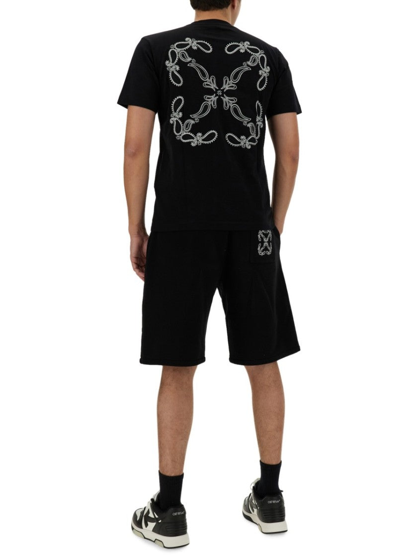 Black Bermuda Shorts With Logo Detail