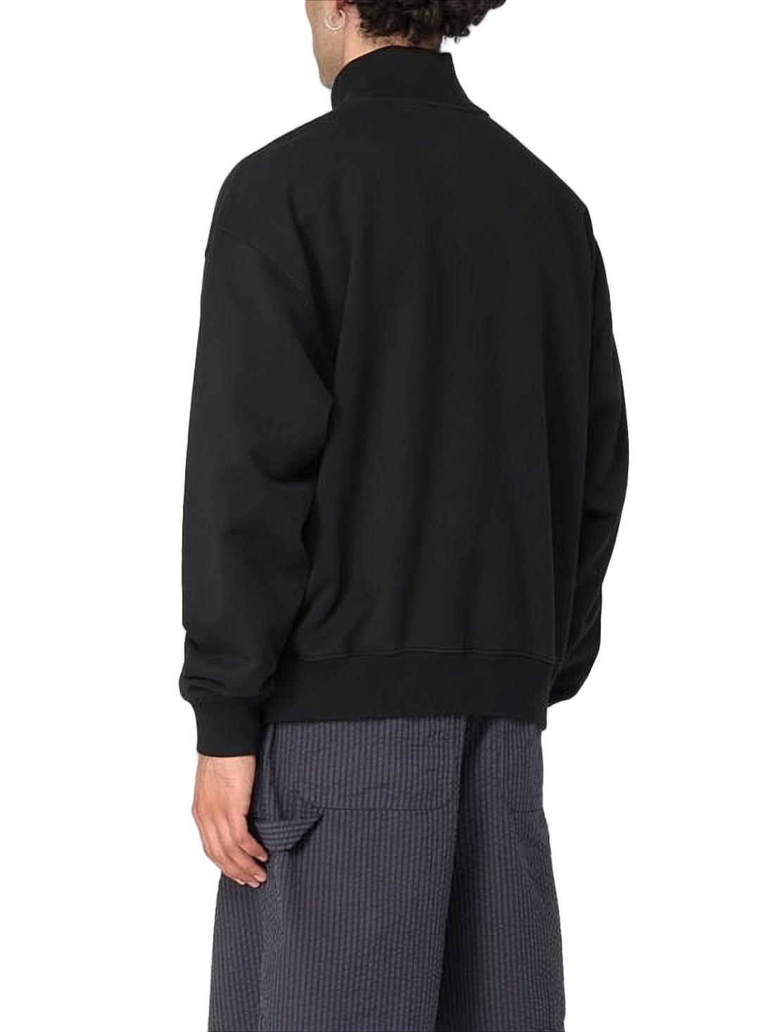 Relaxed Fit Black Long-Sleeve Top