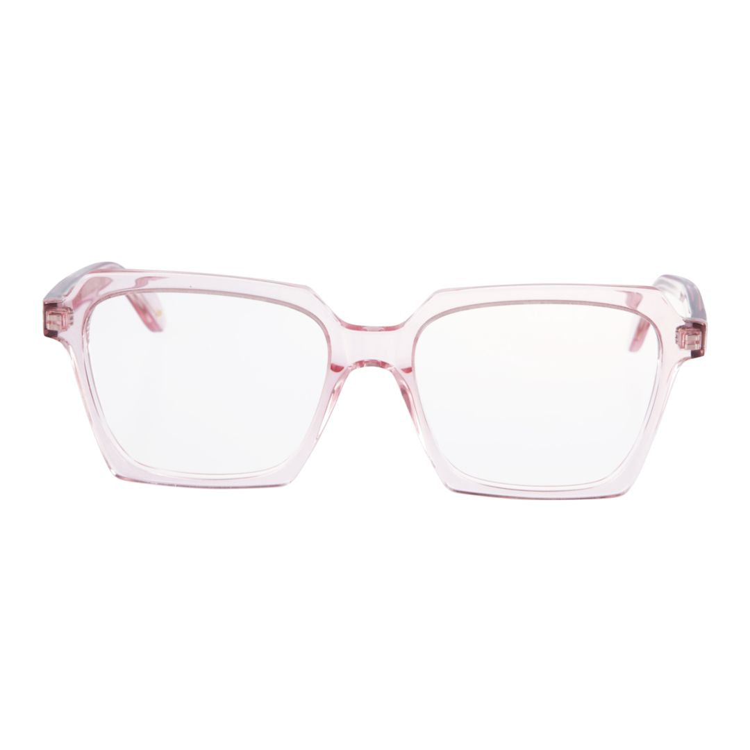 Kallima Light Translucent Light Pink Square Frame Eyeglasses