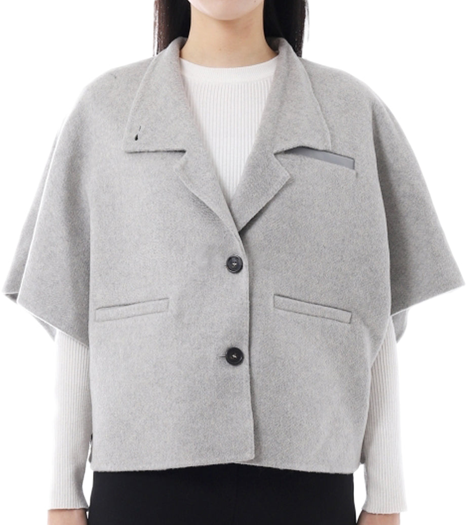 Boxy Silhouette Cashmere Cape
