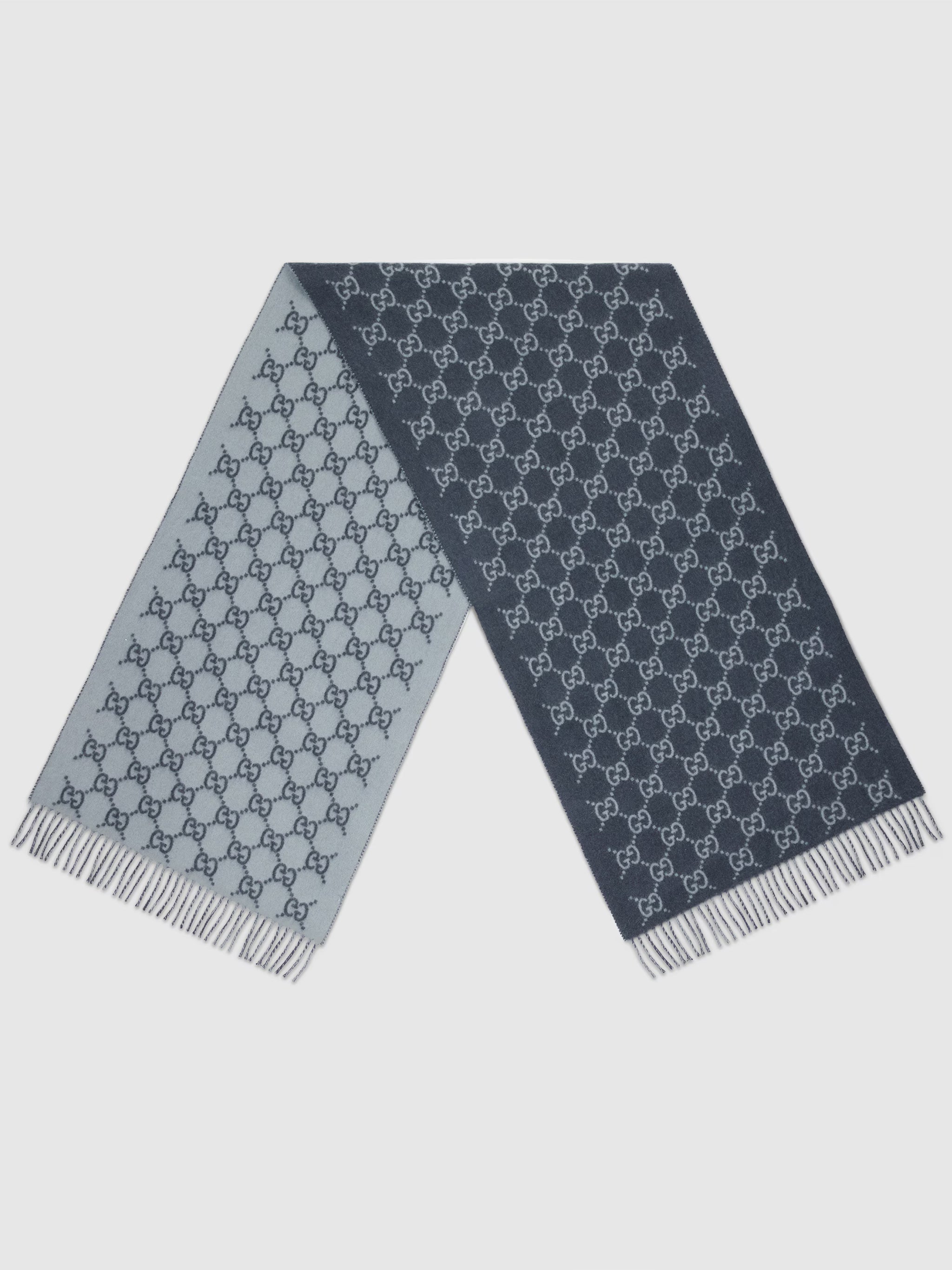 Grey New Canvy Reversible GG Scarf