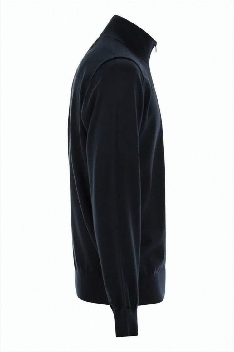 Half-Zip Pullover Sweater with High Collar