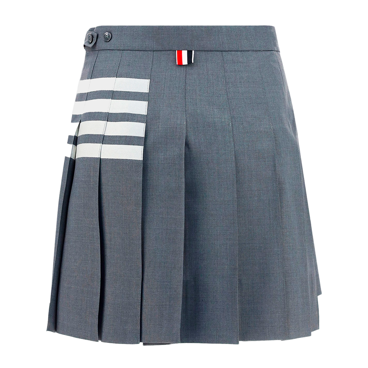 Structured Pleated Skirt with Bold Stripe Accents