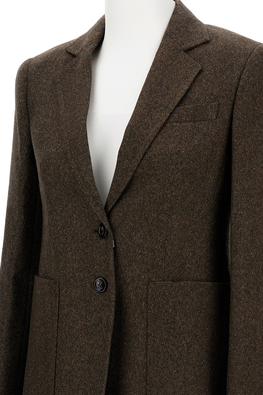 Tailored Brown Bermuda Jacket with Notched Lapel