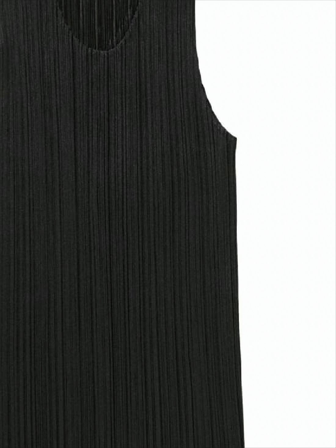 Sleeveless Pleated Top with Fluid Drape