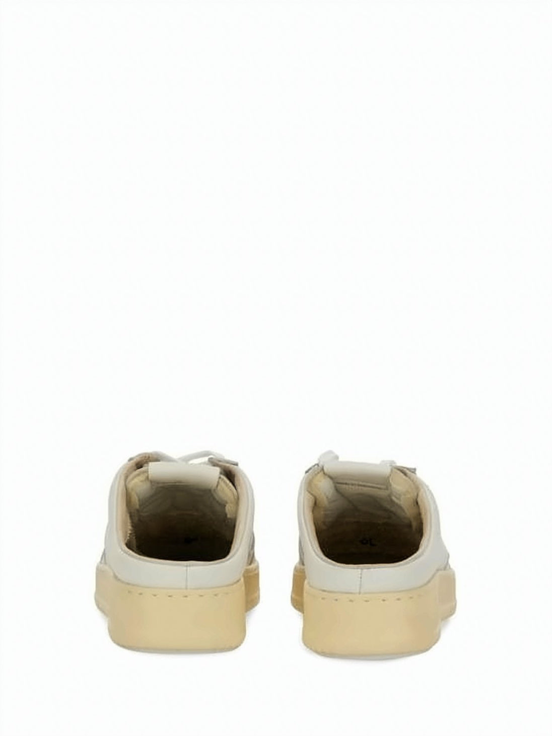 Napa Leather Mule-Sneakers with Perforated Toe