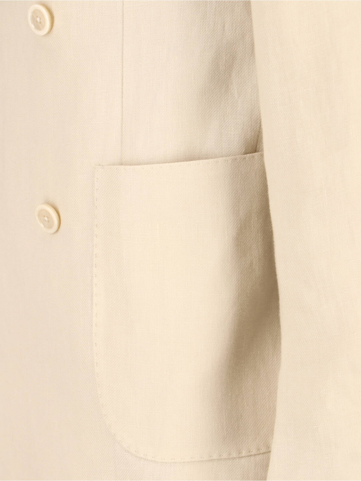Cream Tailored Double-Breasted Linen Suit
