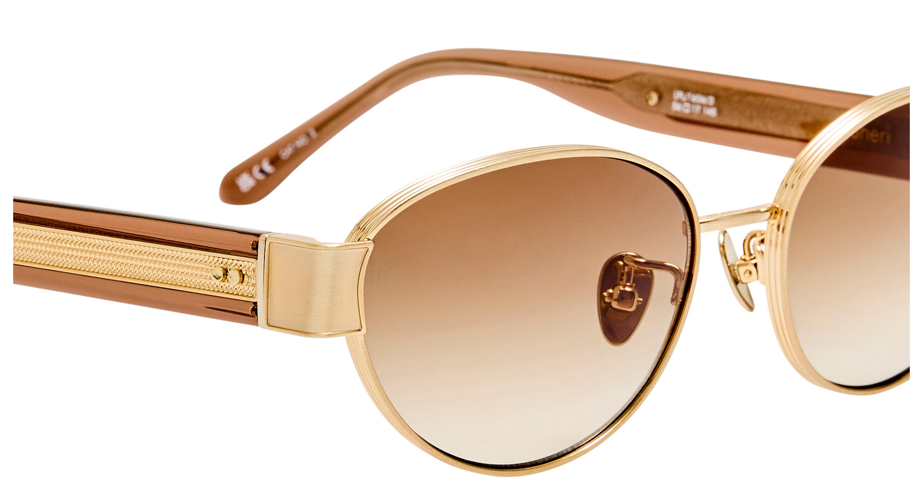 Lfl Round Gradient Lenses with Gold-tone Metal Frame