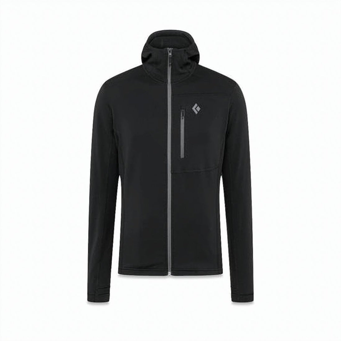 Fitted Black Diamond Jacket with Hood