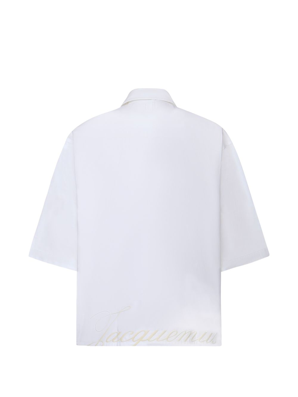 Boxy Cropped White Shirt with Pointed Collar
