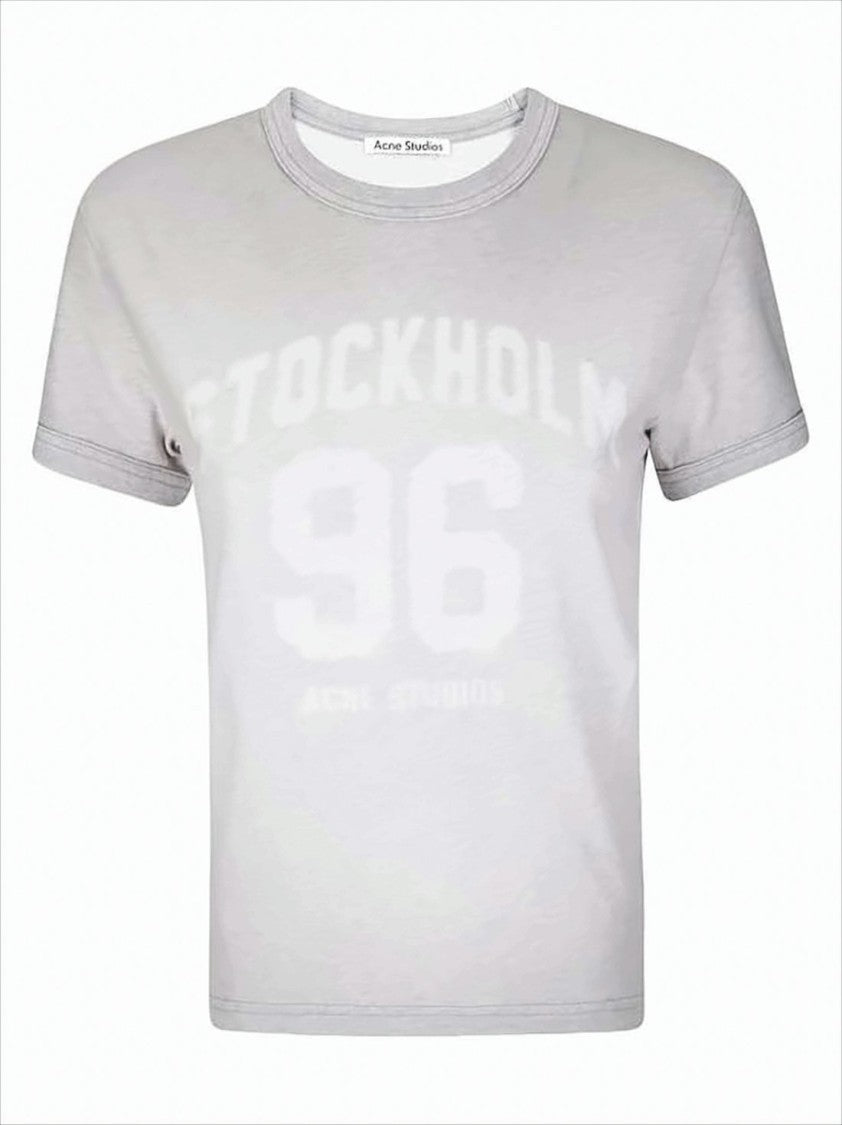 Short-Sleeved Crew Neck T-Shirt With Faded Graphic Print