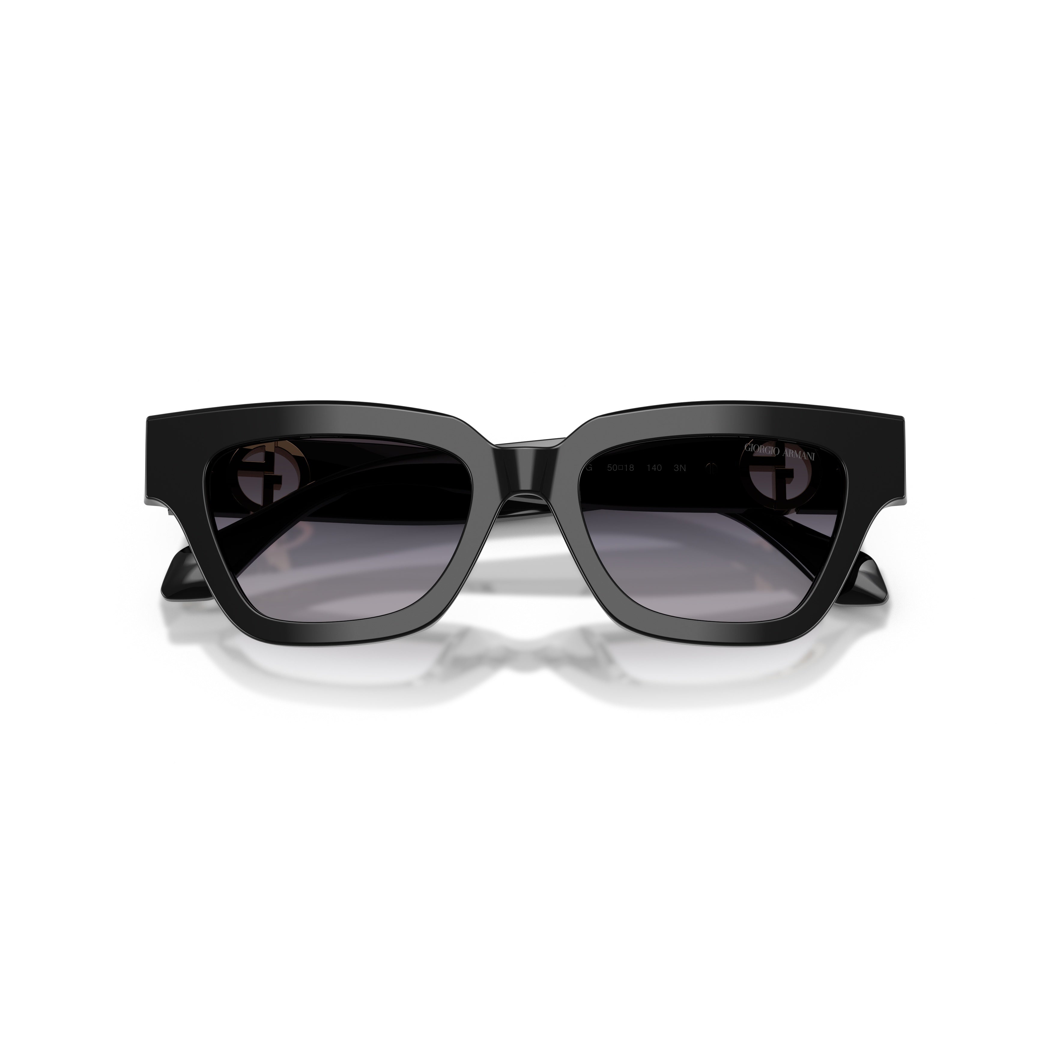 0ar8246u Bold Rectangular Black Acetate Sunglasses with Gold Logo