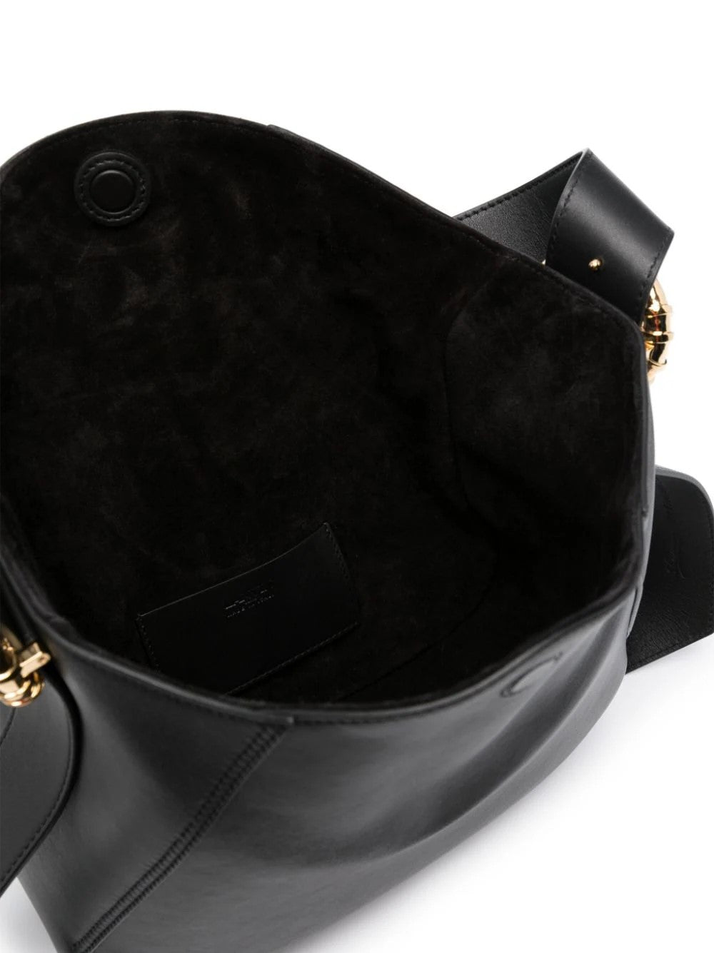 Sculptural Black Calf Leather Shoulder Bag