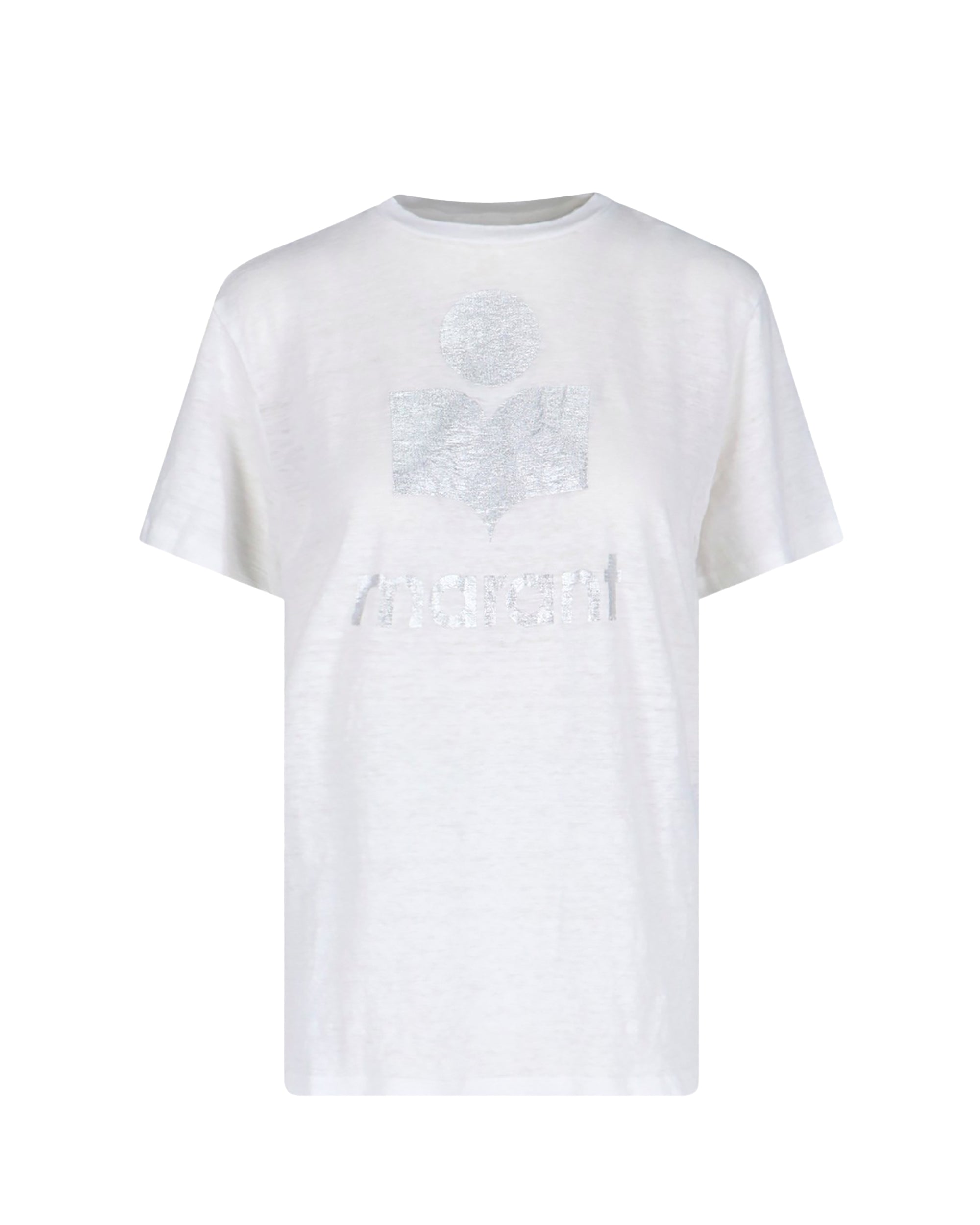 Sustainable Linen T-Shirt With Metallic Logo