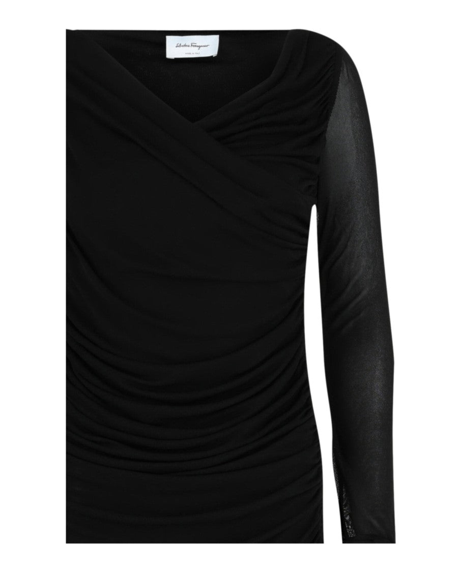Ruched Long Sleeve Mini Dress
