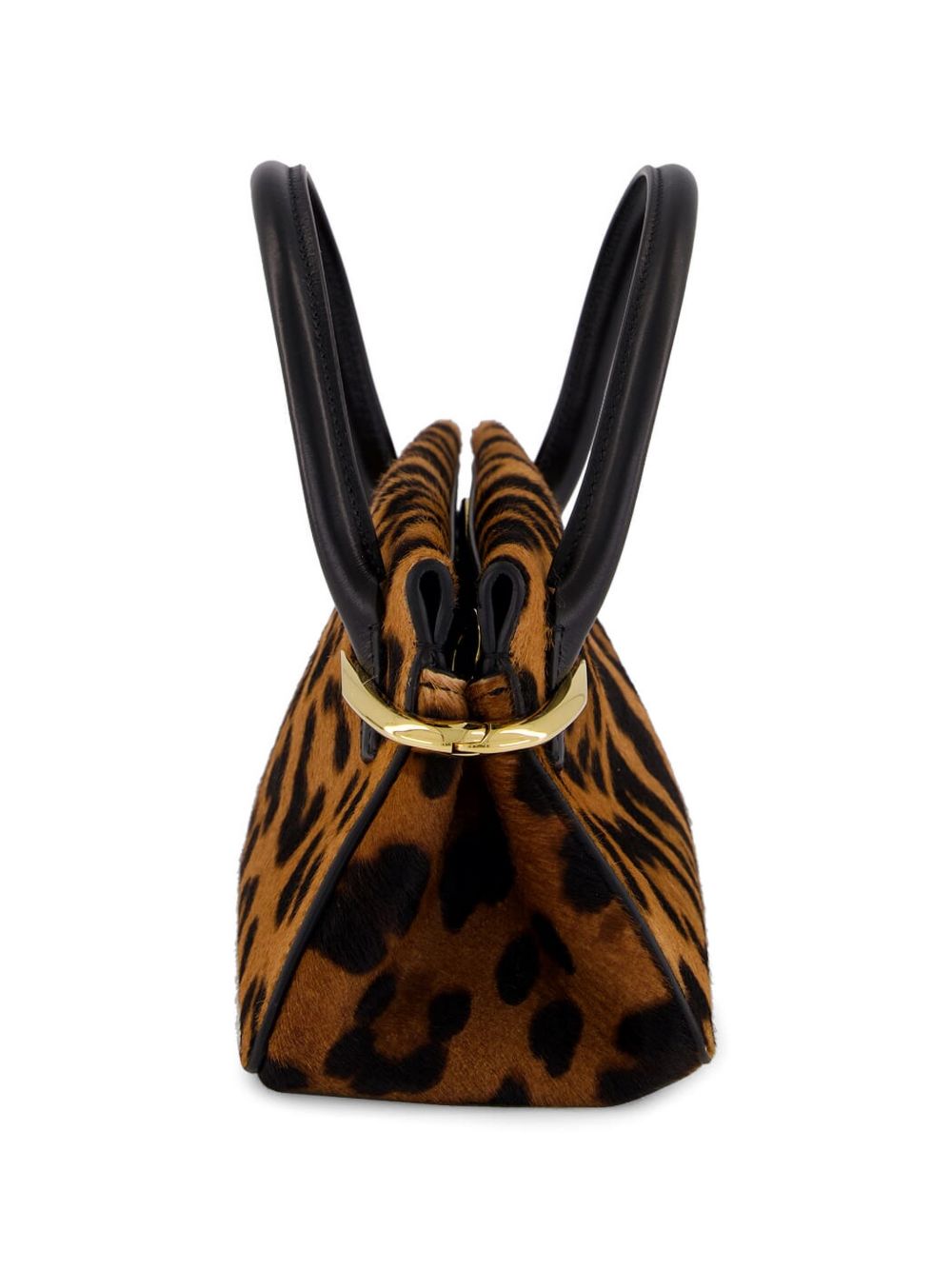 Structured Leopard Print Handbag