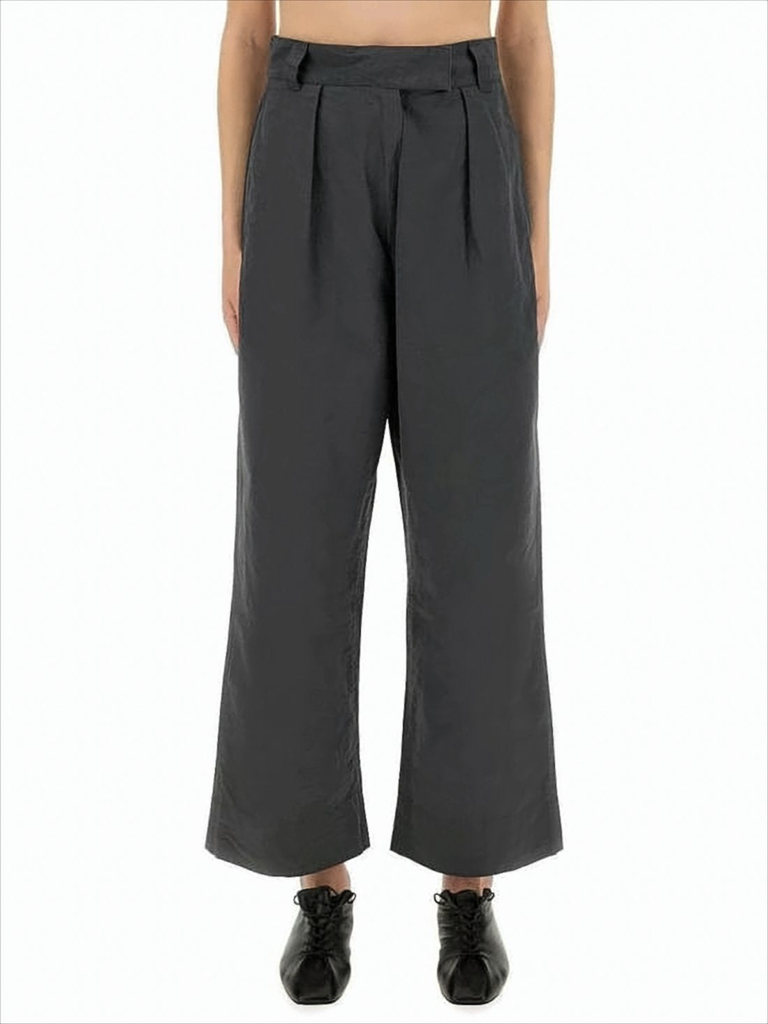 Cropped Wide-Leg Pants with High Waist