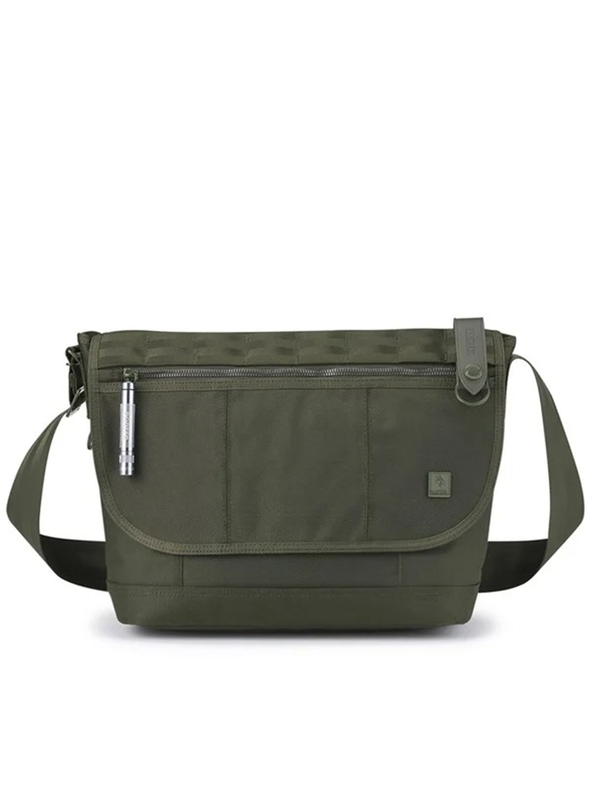 Green Messenger Functional Nylon Shoulder Bag