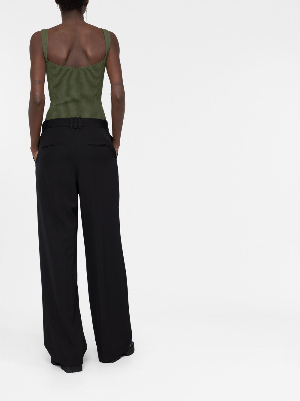 Mid-Rise Wide-Leg Trousers