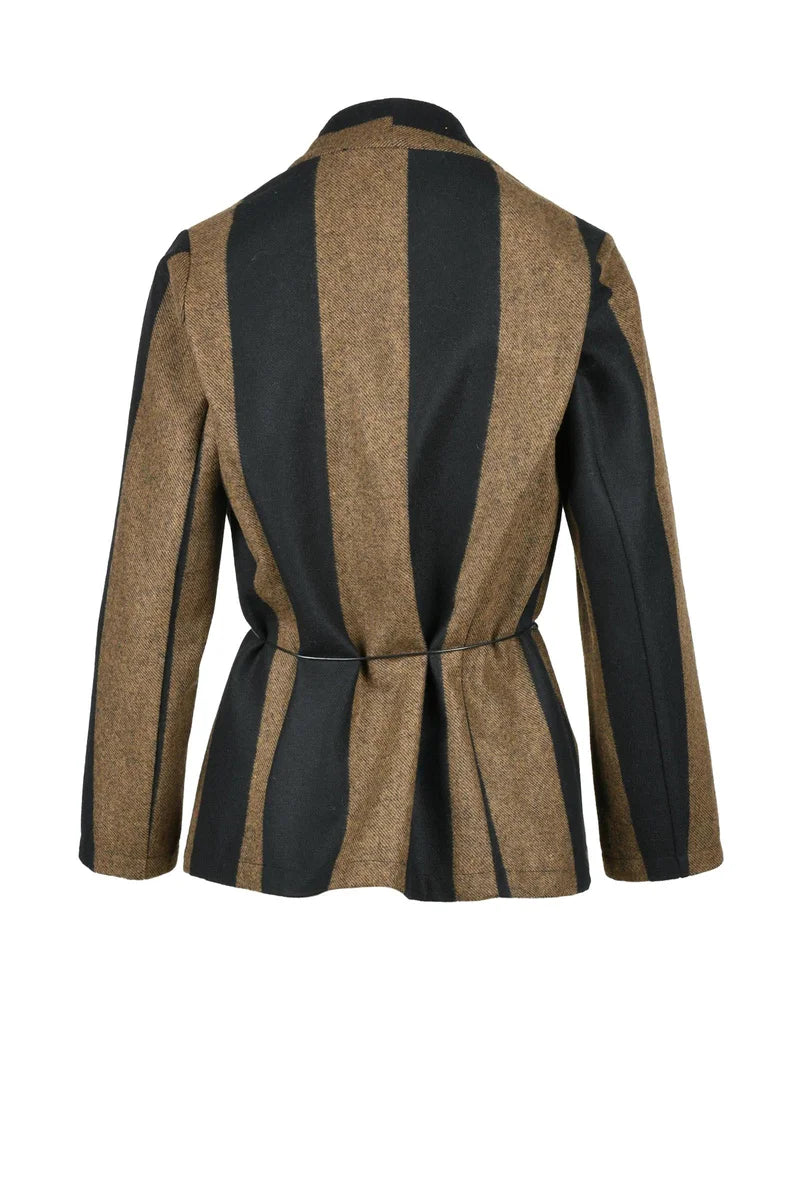 Soft Blazer Jacket - Black/Brown